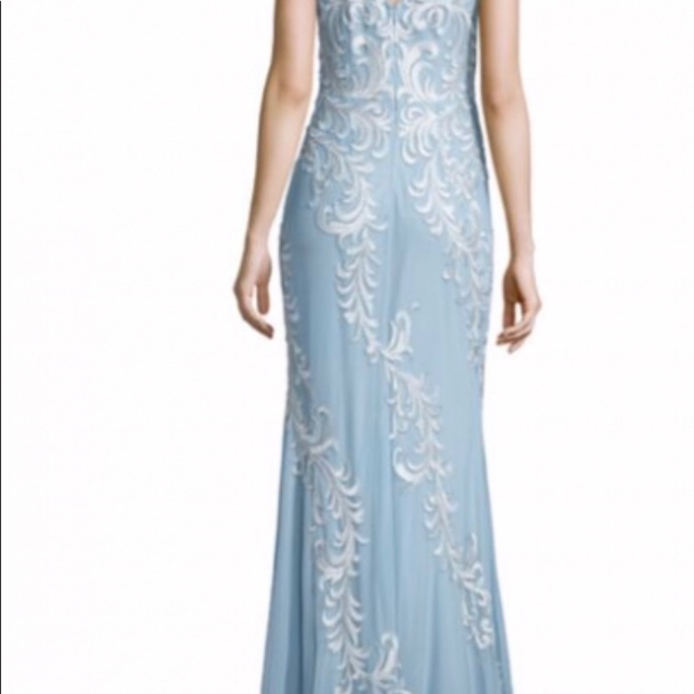 Aidan Mattox Baby Blue Embroidered Gown